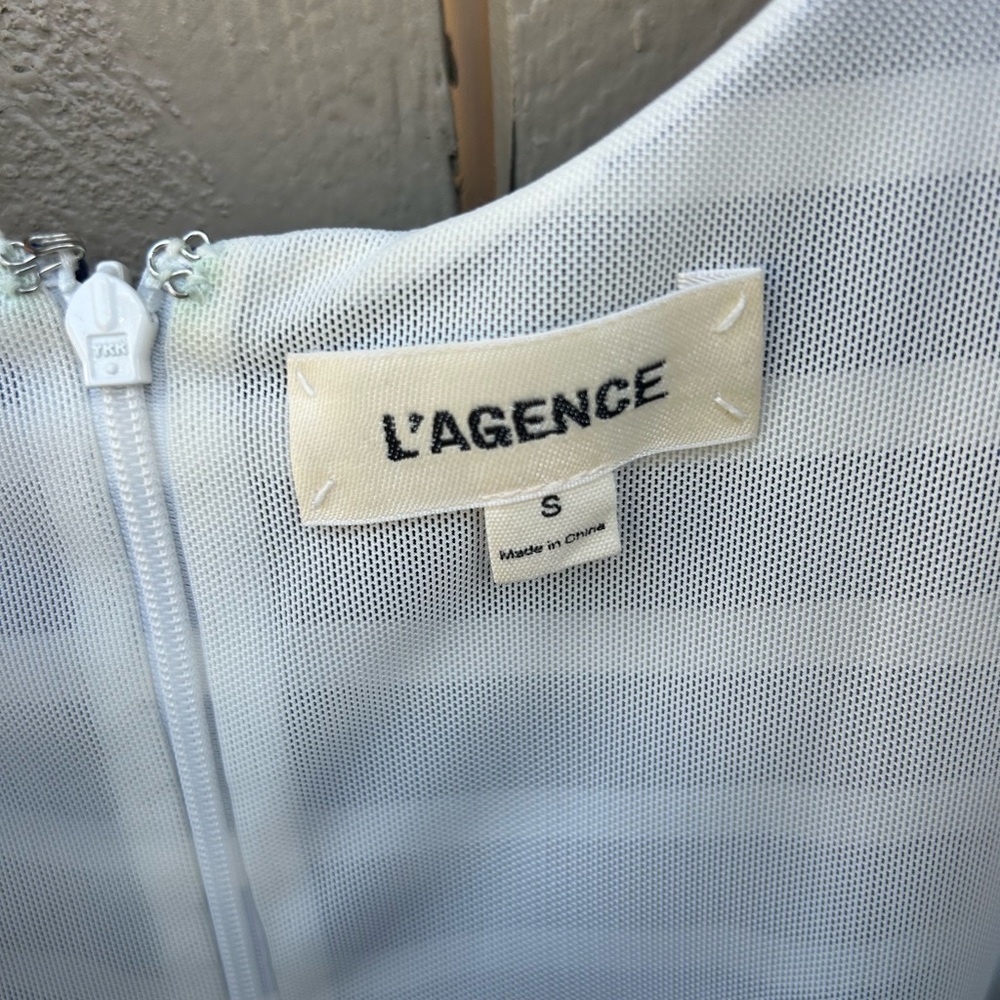 L' Agence Nautical Dress Blue and White Striped Dress Preppy Resortwear Vacation - Picture 2 of 4